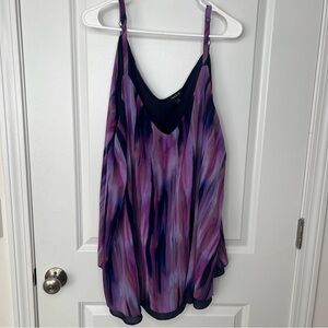 Torrid Multicolor Tank Size 5 Adjustable Straps, Lined, Purple Blue Watercolor